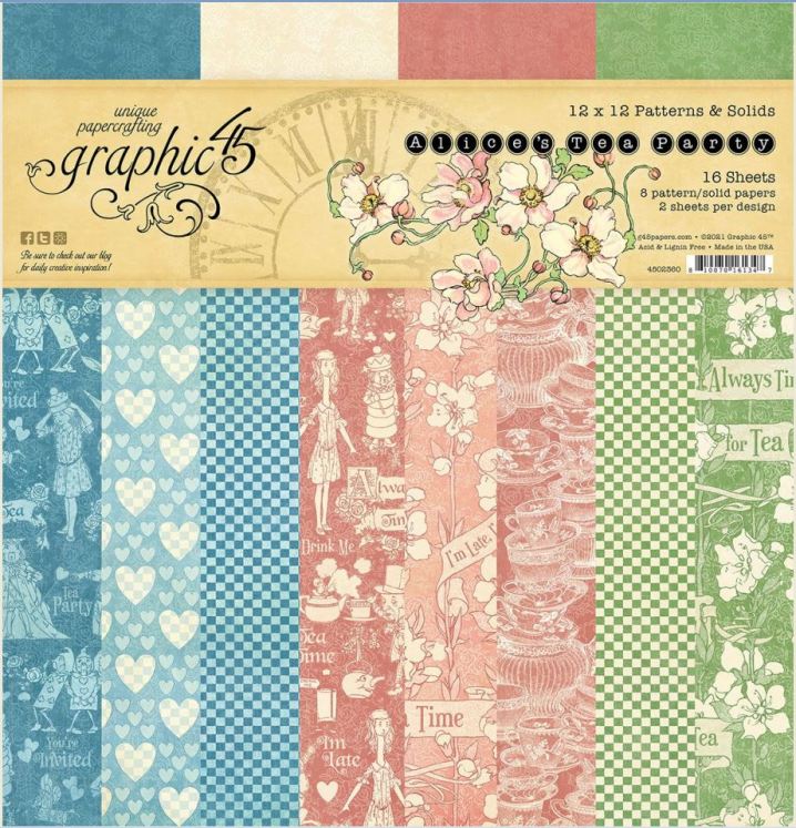 Graphic 45 Alice's Tea Party Patterns and Solid Pad