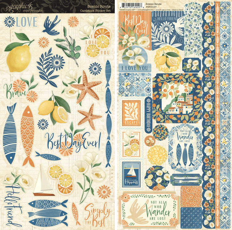 Graphic 45 Scenic Route Sticker Set