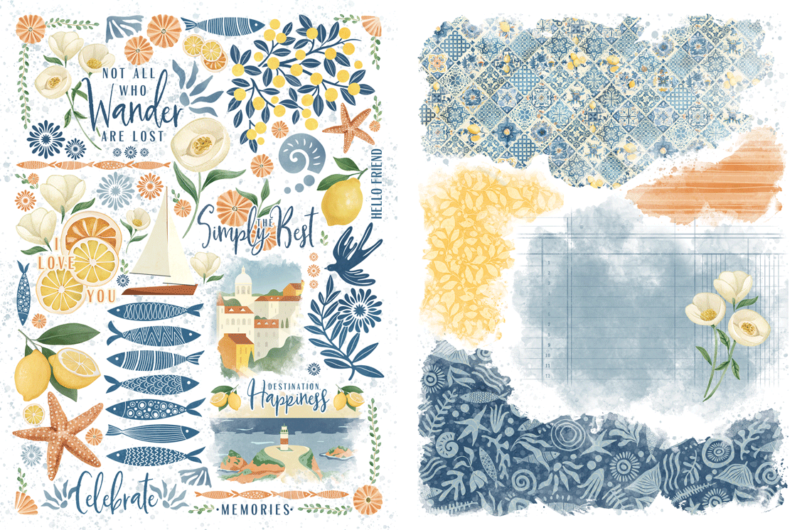 Graphic 45 Scenic Route Rub-on Transfers