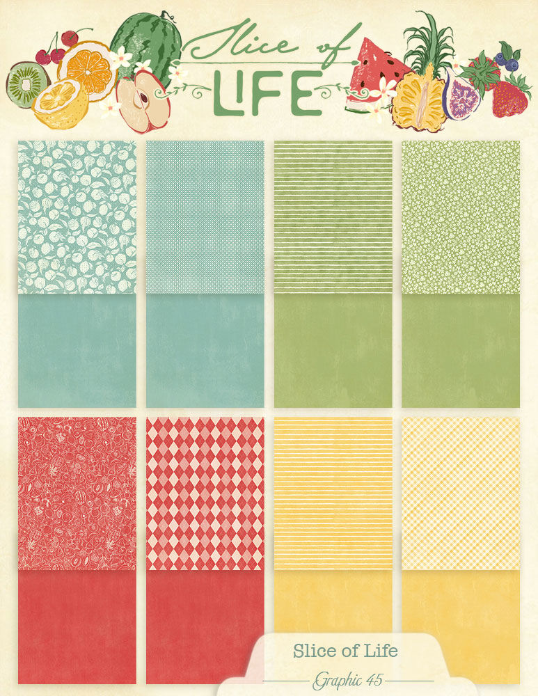 Graphic 45 Slice of Life 8,5x11 Inch Patterns & Solids Pack