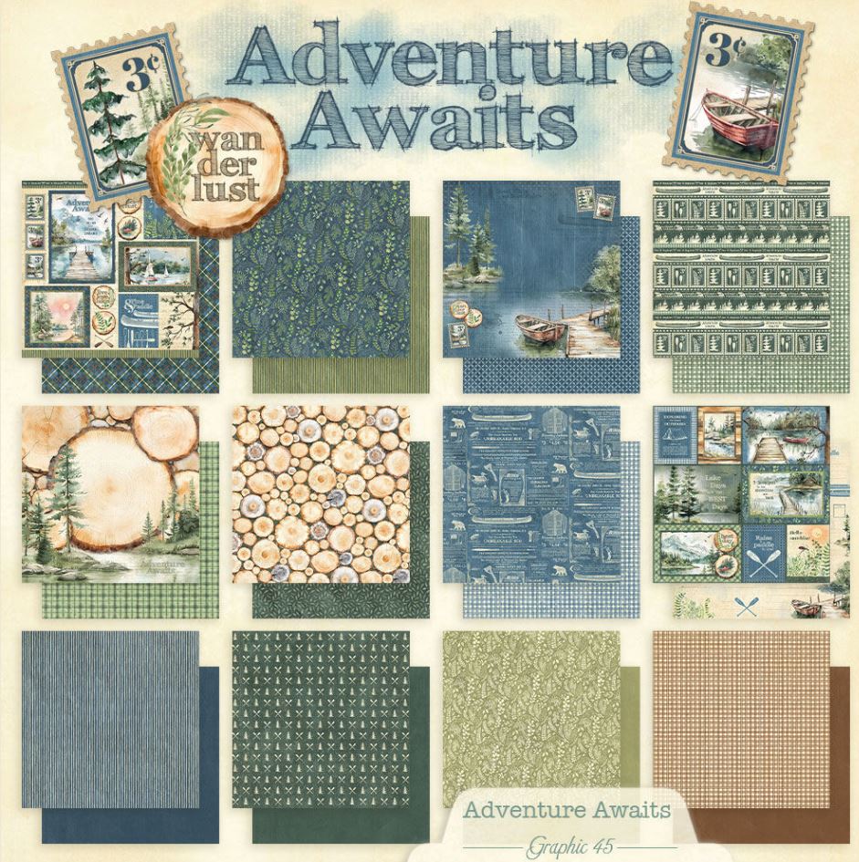 Graphic 45 Adventure Awaits 8x8 Inch Collection Pack