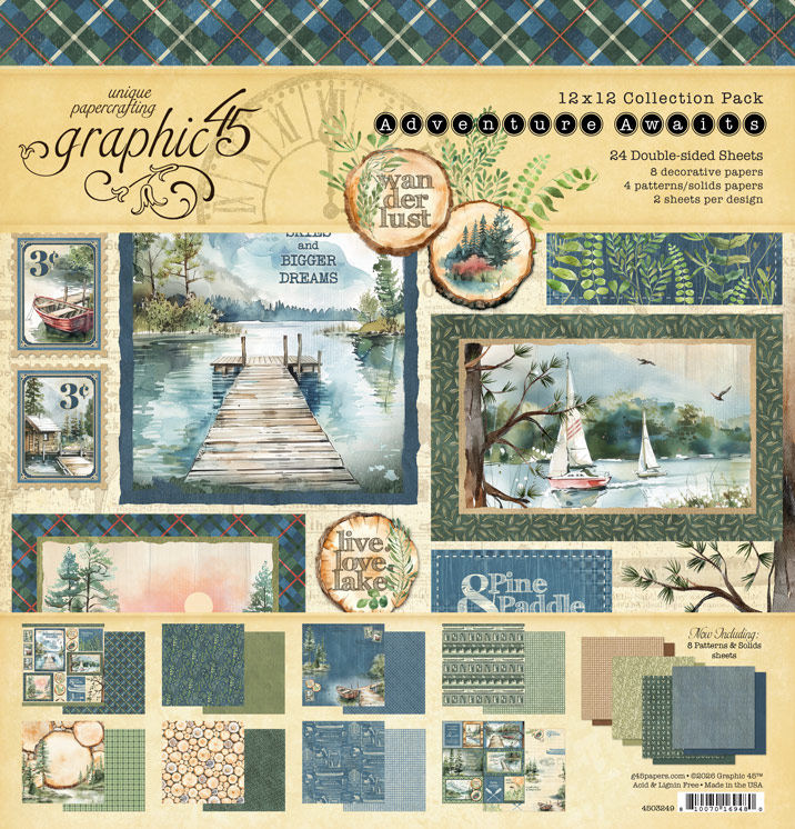 Graphic 45 Adventure Awaits 12x12 Inch Collection Pack