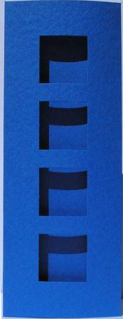 Tall Thin Four-Squares Aperture Cards - Hammer Blue (5)