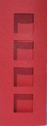 Tall Thin Four-Squares Aperture Cards - Hammer Red (5)