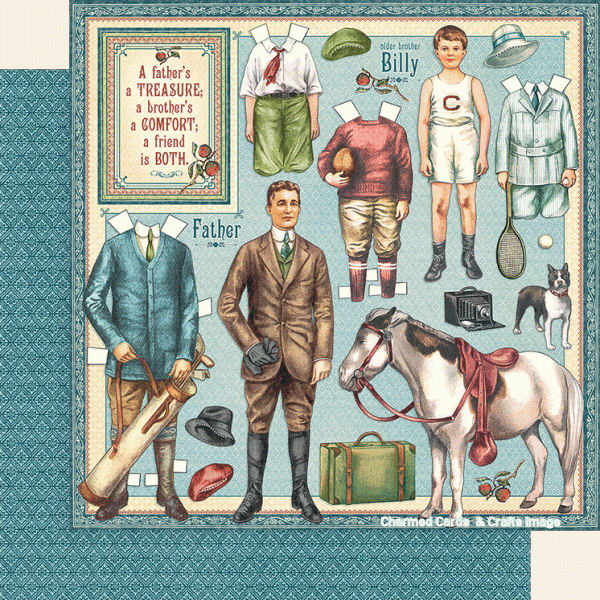 Graphic 45 Penny's Paper Doll Family FATHERS & SONS