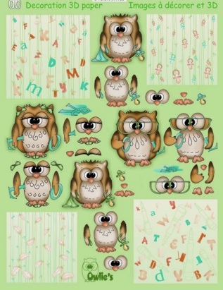 LeCreatief Design Decoupage - Owlies 7728