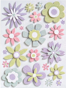 K&Co Wedding Multi-Colour Glitter Flowers Grand Adhesions