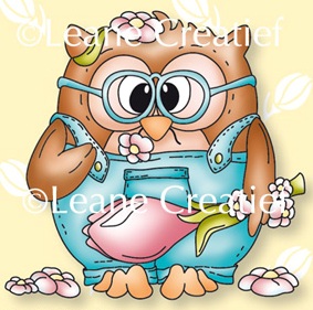LeCreatief Clear Stamps - Owl Popco with Flower