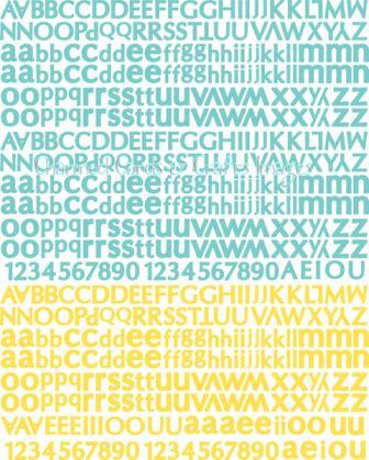 Prima Sun Kiss Typography Alphabet Stickers