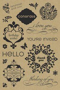 K&Co Lotus GREETINGS Clear Stamps