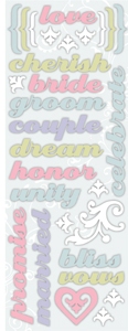 K&Co Wedding Multi-Color Chipboard Words