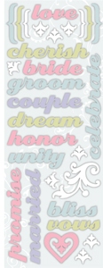 K&Co Wedding Multi-Color Chipboard Words