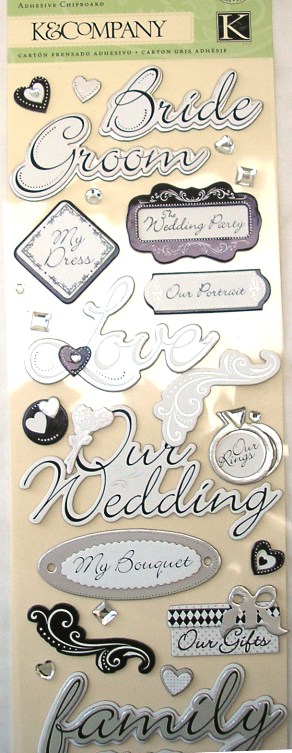 K&Co Adhesive Chipboard - Wedding (566613)