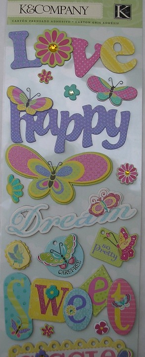 K&Co Adhesive Chipboard - Butterflies (566644)