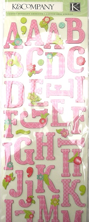 K&Co Adhesive Chipboard - Pink Floral