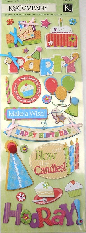 K&Co Adhesive Chipboard - General Birthday