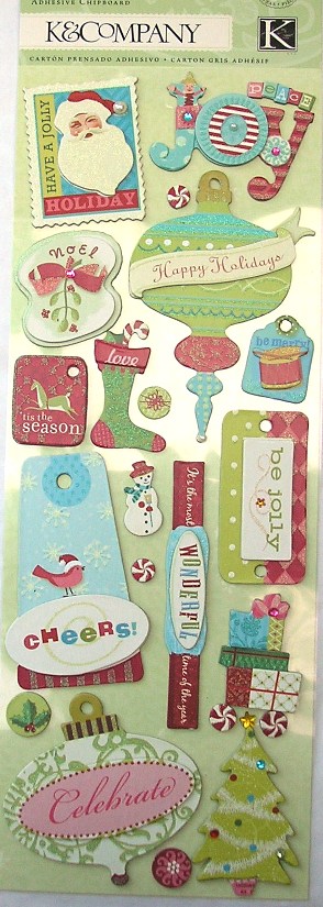 K&Co Adhesive Chipboard - Christmas