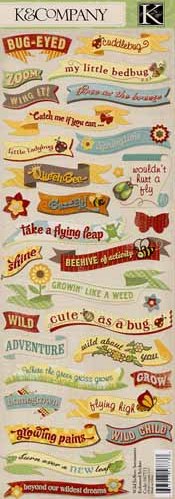 K&Co Wild Saffron Sentiments Embossed Stickers