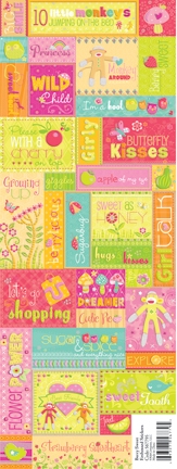 K&Co Berry Sweet - Words & Phrases Embossed Stickers