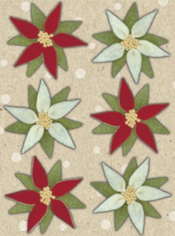 K&Co Christmas Cheer -  Poinsettia Felt Stickers
