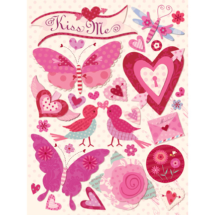 K&Co Sweet Talk - Love Birds & Butterflies Grand Adhesions