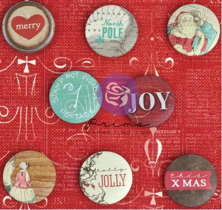 Prima Holiday Jubilee - Metal Flair Buttons
