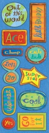 K&Co Rough & Tumble - Words Adhesive Chipboard