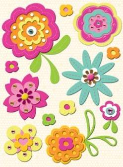 K&Co Berry Sweet - Florals Felt Stickers