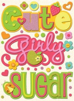 K&Co Berry Sweet - Words Felt Stickers