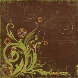 K&Co Wild Saffron Green Swirl Flat Paper