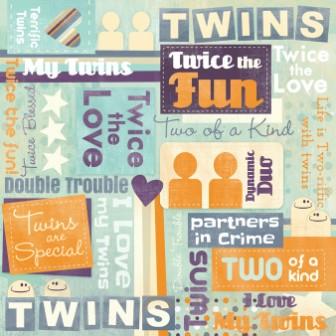 Karen Foster Paper - Twins are Special Collage