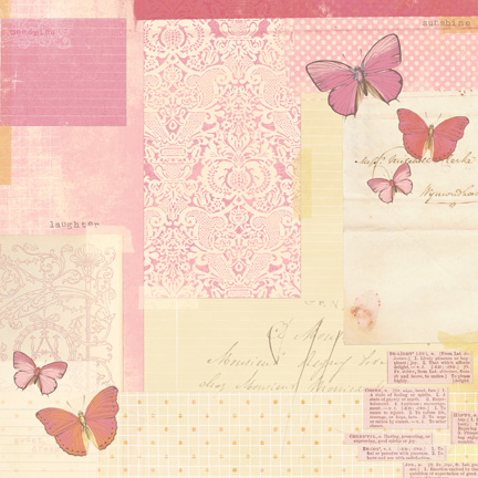 K&Co Cut 'N Paste - Butterfly Memories Glitter (Speciality Paper)