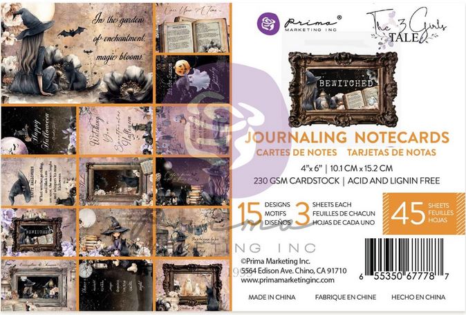 Prima Marketing Bewitched 4x6 Inch Journaling Cards