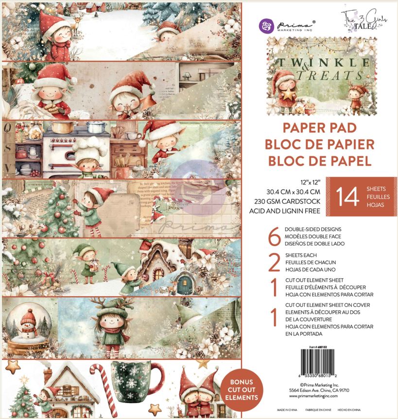 Prima Marketing Twinkle & Treats 12x12 Inch Paper Pad