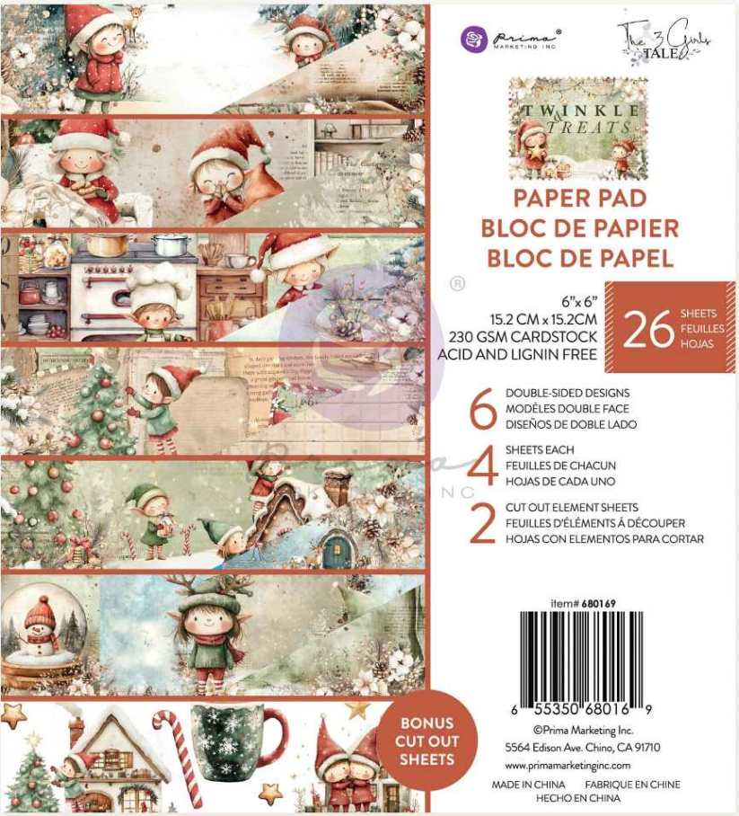 Prima Marketing Twinkle & Treats 6x6 Inch Paper Pad (680169) 