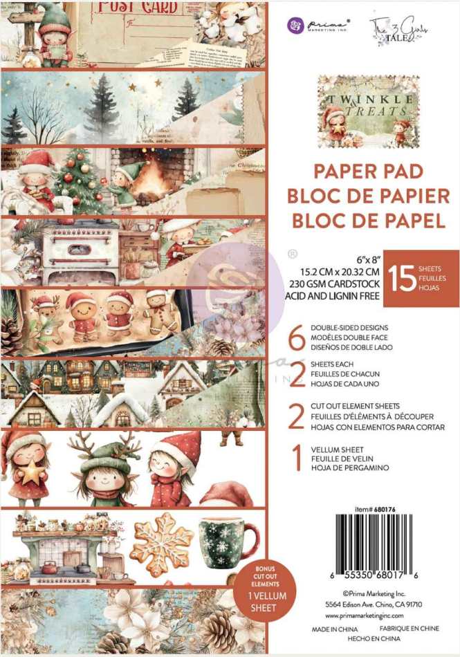 Prima Marketing Twinkle & Treats 6x8 Inch Paper Pad (680176) 