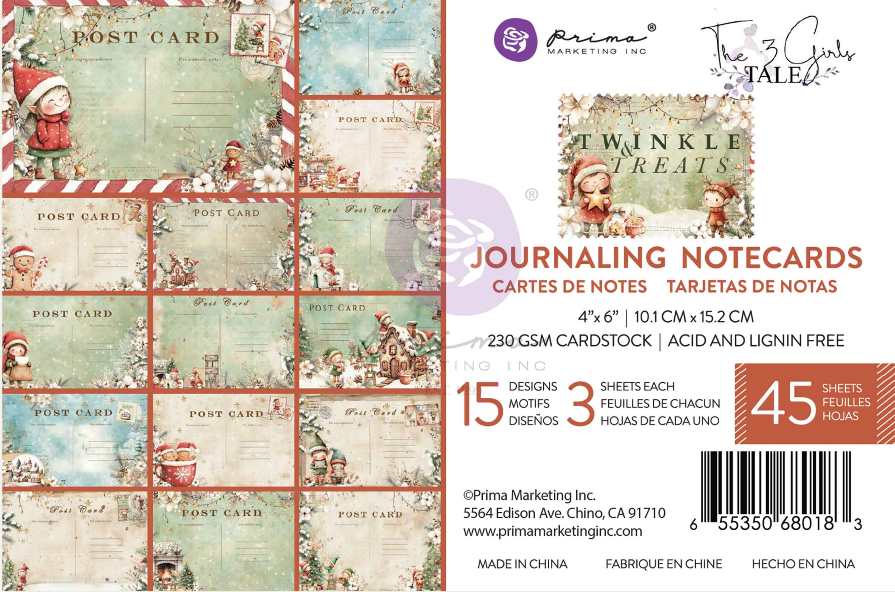 Prima Marketing Twinkle & Treats 4x6 Inch Journalling Cards