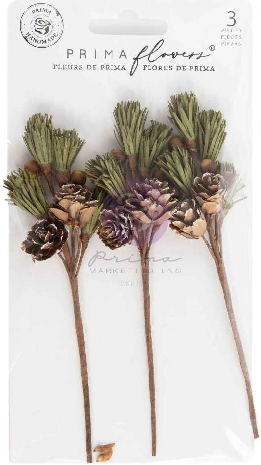 Prima Marketing Twinkle & Treats Flowers Evergreen Sprigs (3pcs) (680305) 