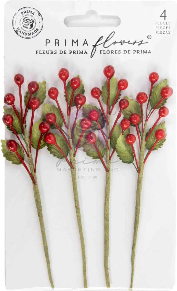Prima Marketing Twinkle & Treats Flowers Christmas Berries (4pcs) (680336) 