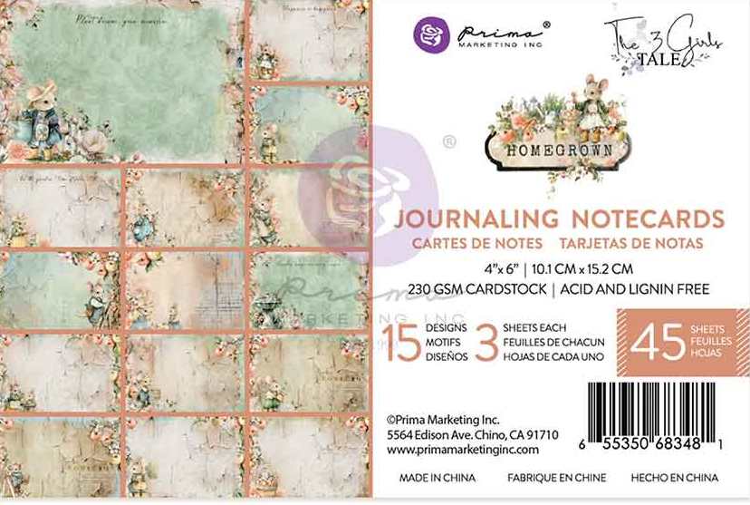 Prima Marketing Homegrown 4x6 Inch Journaling Cards