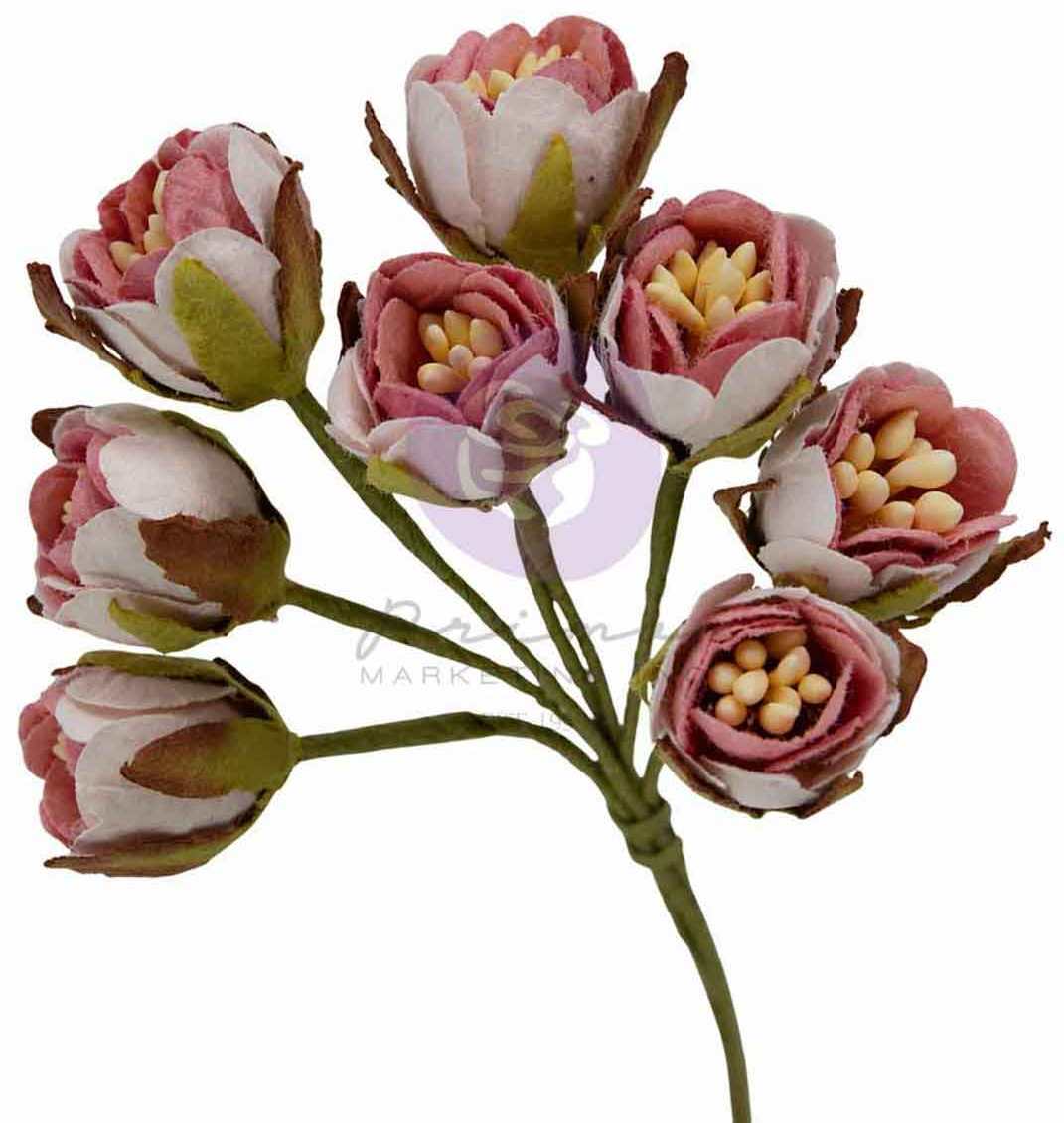 Prima Marketing Buttons & Keepsakes Flowers Tattered Millinery (8pcs) (684747) 