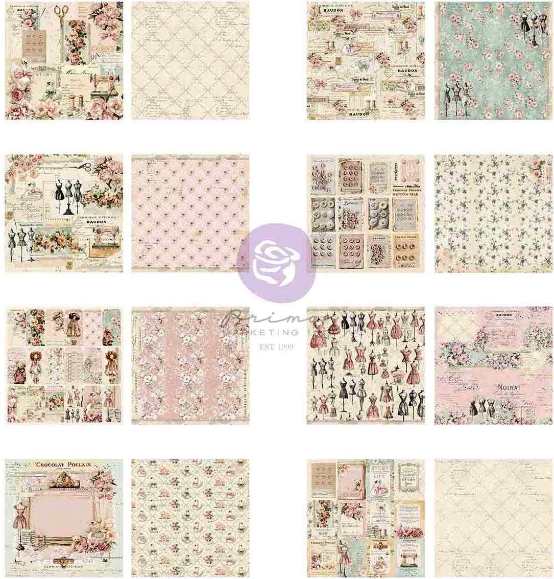 Prima Marketing Buttons & Keepsakes 8x8 Inch Paper Pad