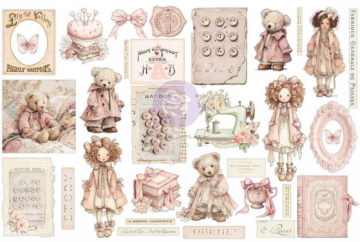 Prima Marketing Buttons & Keepsakes Ephemera Quilted Memories (64pcs) (982409)