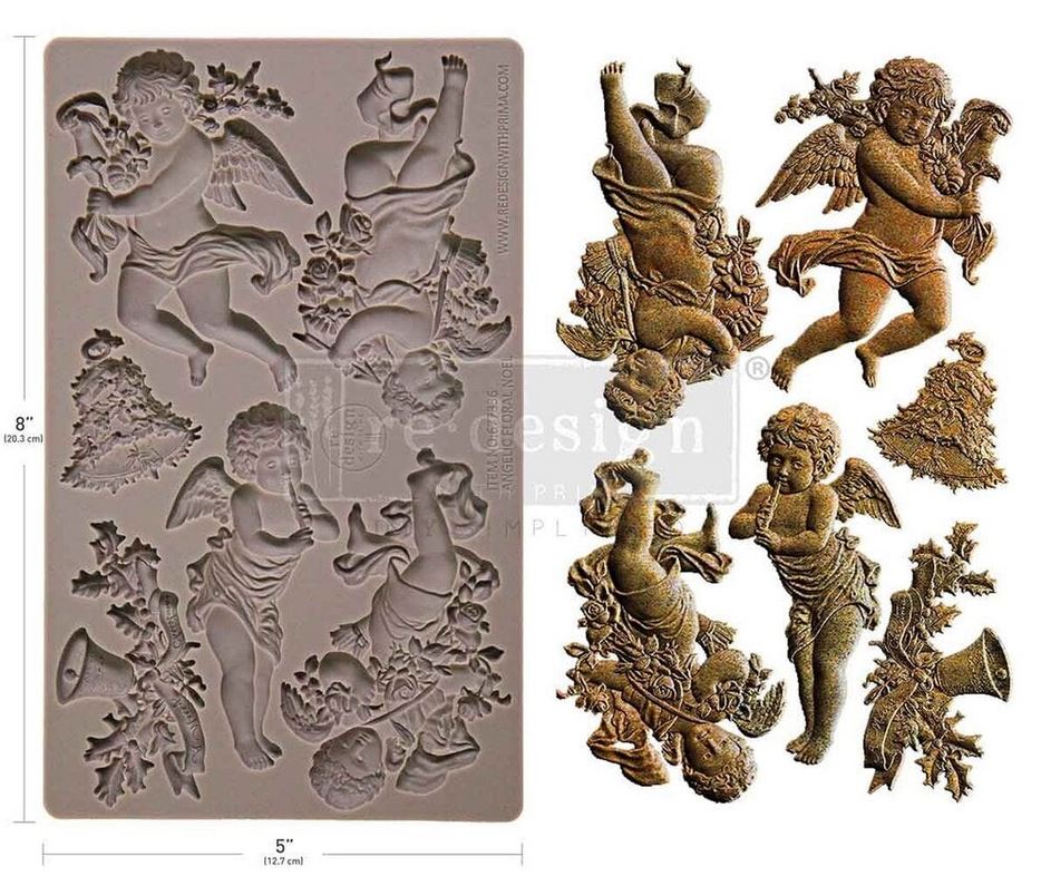 Prima Marketing Angelic Floral Noel 5x8 Inch Decor Moulds (677336)