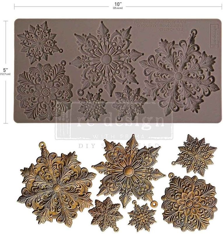 Prima Marketing Frosted Snowflake Wonders 5x10 Inch Decor Moulds (677404)