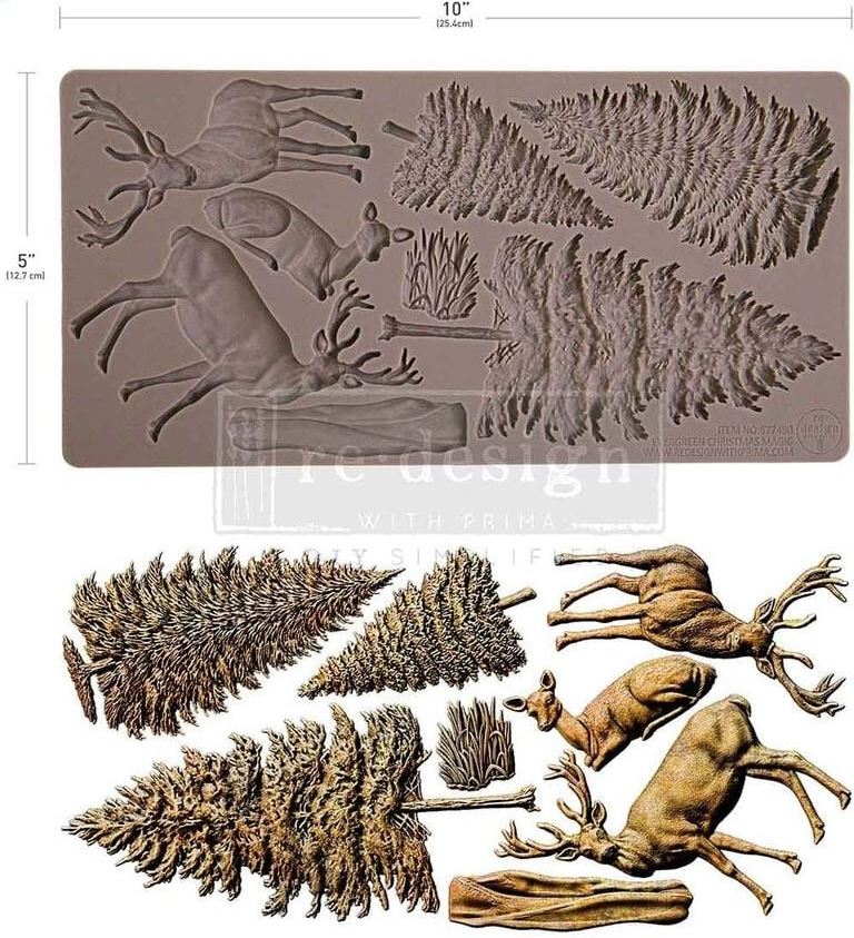 Prima Marketing Evergreen Christmas Magic 5x10 Inch Decor Moulds (677480)