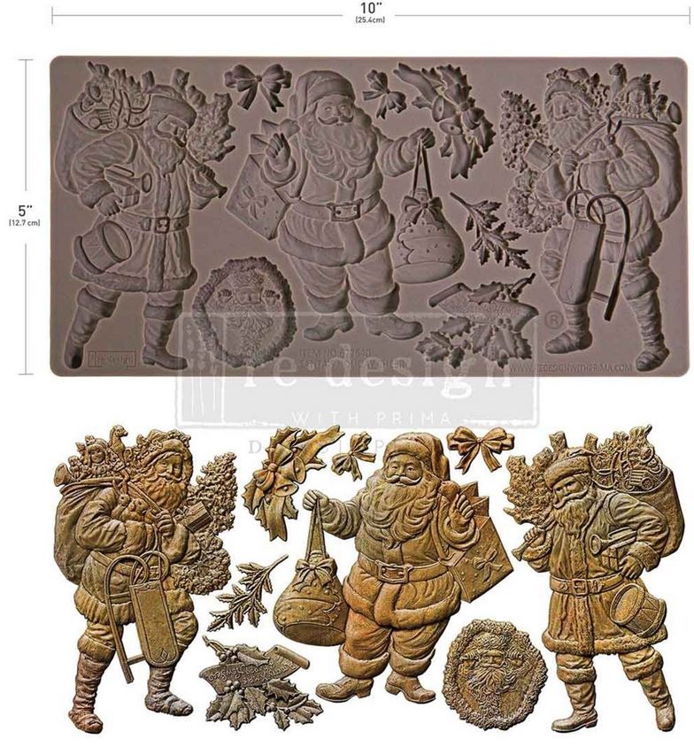 Prima Marketing Santa's Holiday Cheer 5x10 Inch Decor Moulds (677640)
