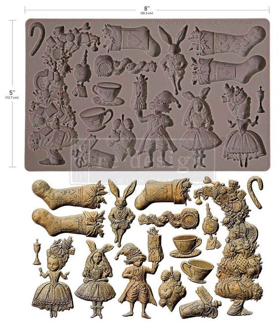 Prima Marketing Whimsical Holiday Dreams 5x8 Inch Decor Moulds (678739)