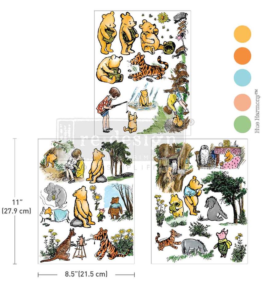 Re-Design with Prima - Honeyfern Hollow  8,5x11 Inch Middy Transfers (3pcs) (681845) 