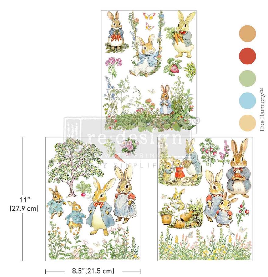 Re-Design with Prima - The Cottontail Diaries  8,5x11 Inch Middy Transfers (3pcs) (681869) 
